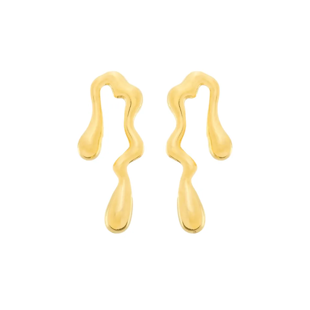 Brinco Dourado Orgânico de Gota