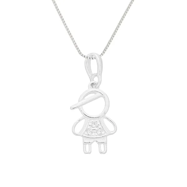 Colar Menino com Zircônia em Prata 925