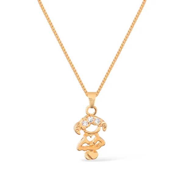 Colar Dourado Filha com Zircônia