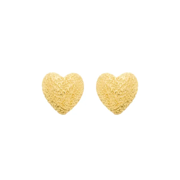 Brinco Dourado de Coração Irregular