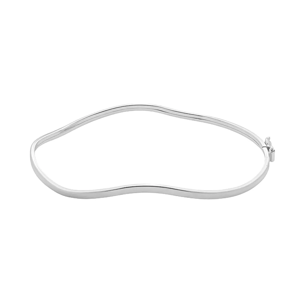 Pulseira Bracelete Ondulado em Prata 925