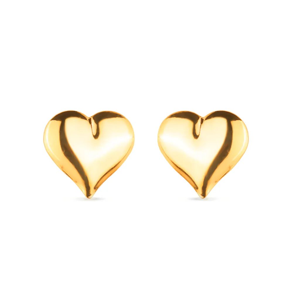 Brinco Dourado de Coração Médio