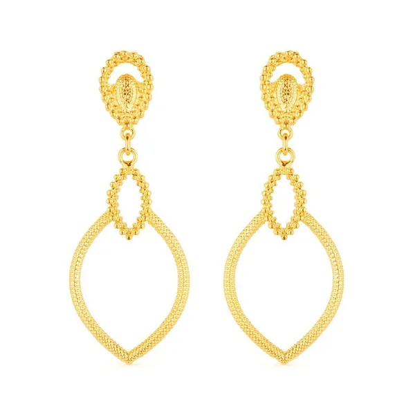 Brinco Dourado Luxo Gota de Gala