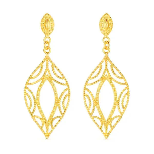 Brinco Dourado Folha de Gala